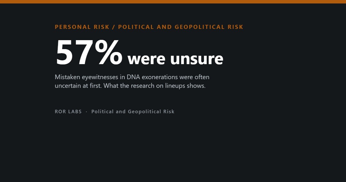 Cover: 57% were unsure. Eyewitness identification, what the evidence shows.