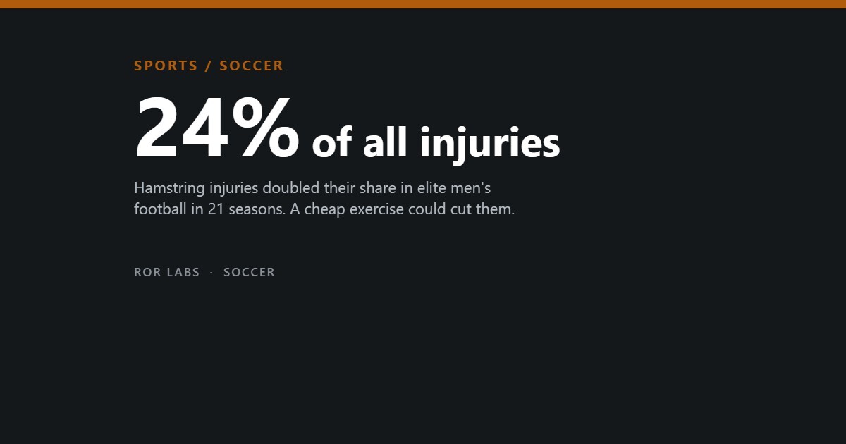 24% of all injuries: hamstrings in elite men's football
