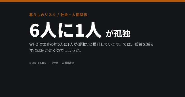 孤独を減らすには何が効くのか：研究データでわかったこと