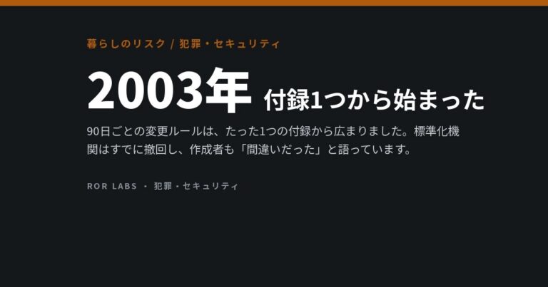 90日ごとのパスワード変更で、かえって推測されやすくなった。ルールを始めた基準は今「やめよう」と言っている