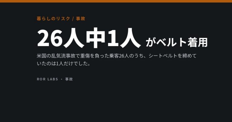 乱気流によるケガ：研究データでわかったこと