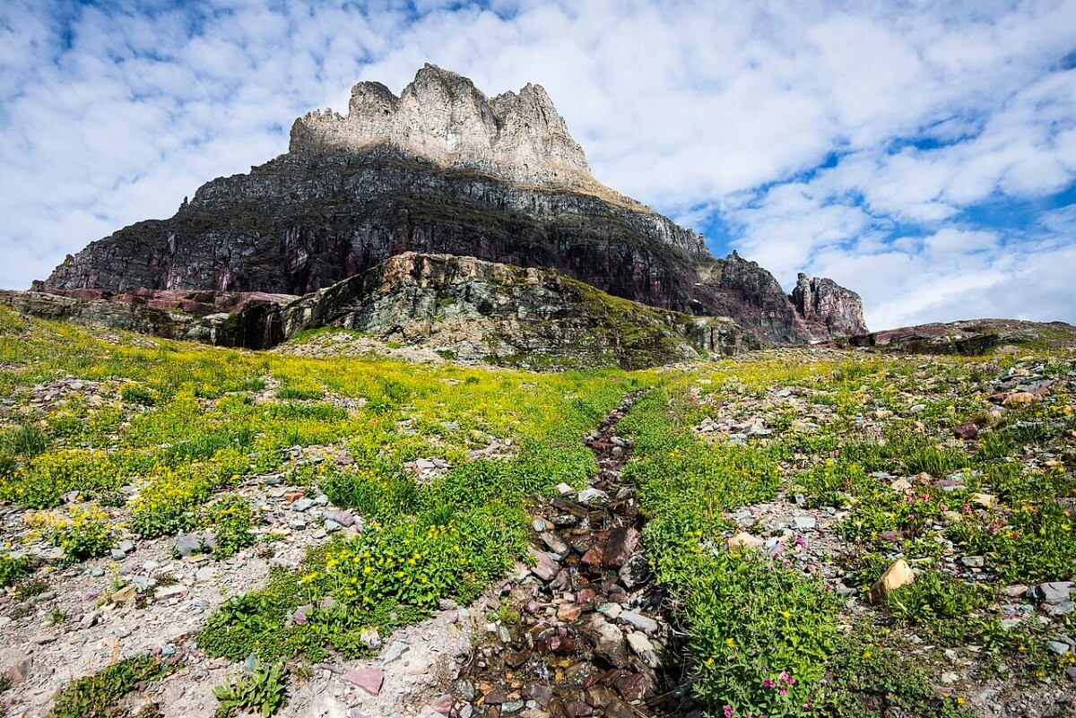 A sunny day at Mount Oberlin, Glacier National Park
