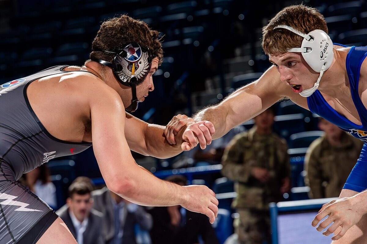 A collegiate wrestling match