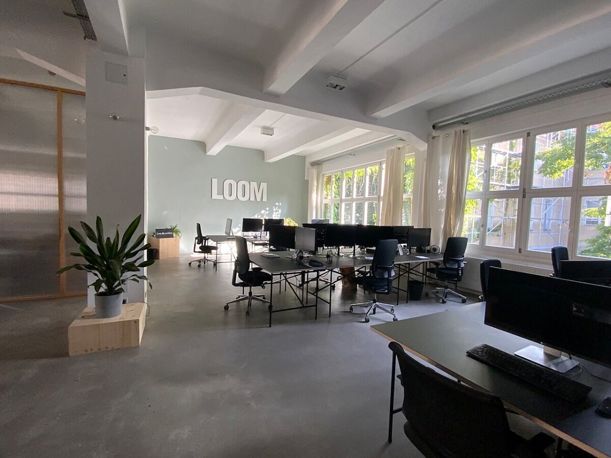 An empty office workspace