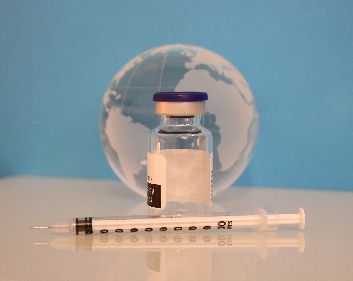 A vaccine vial and syringe