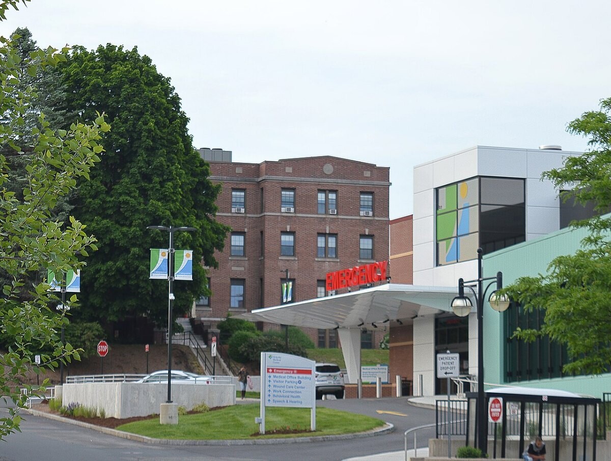 The emergency room entrance at Holyoke Medical Center, Massachusetts
