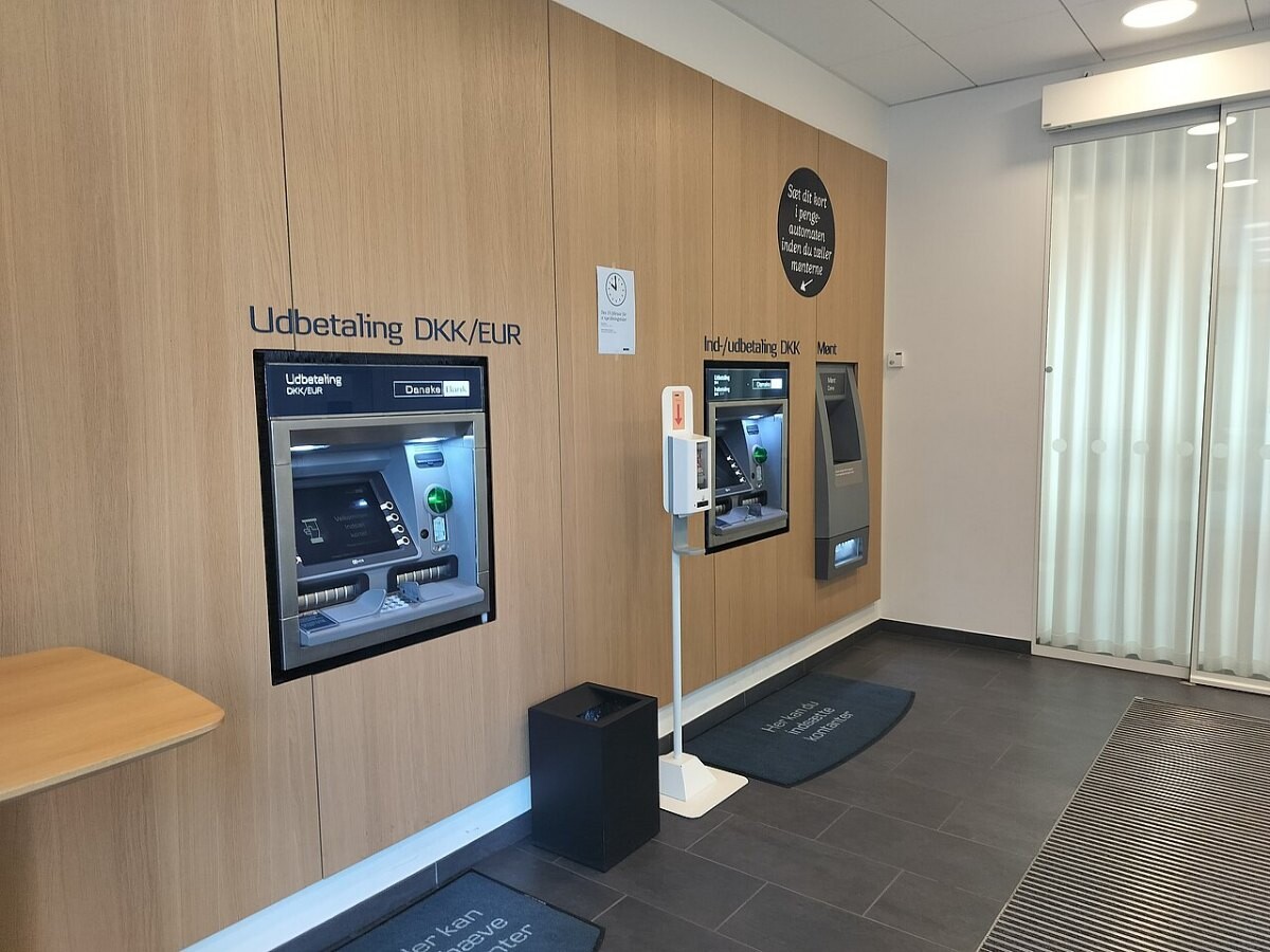 An ATM lobby at a Danske Bank branch