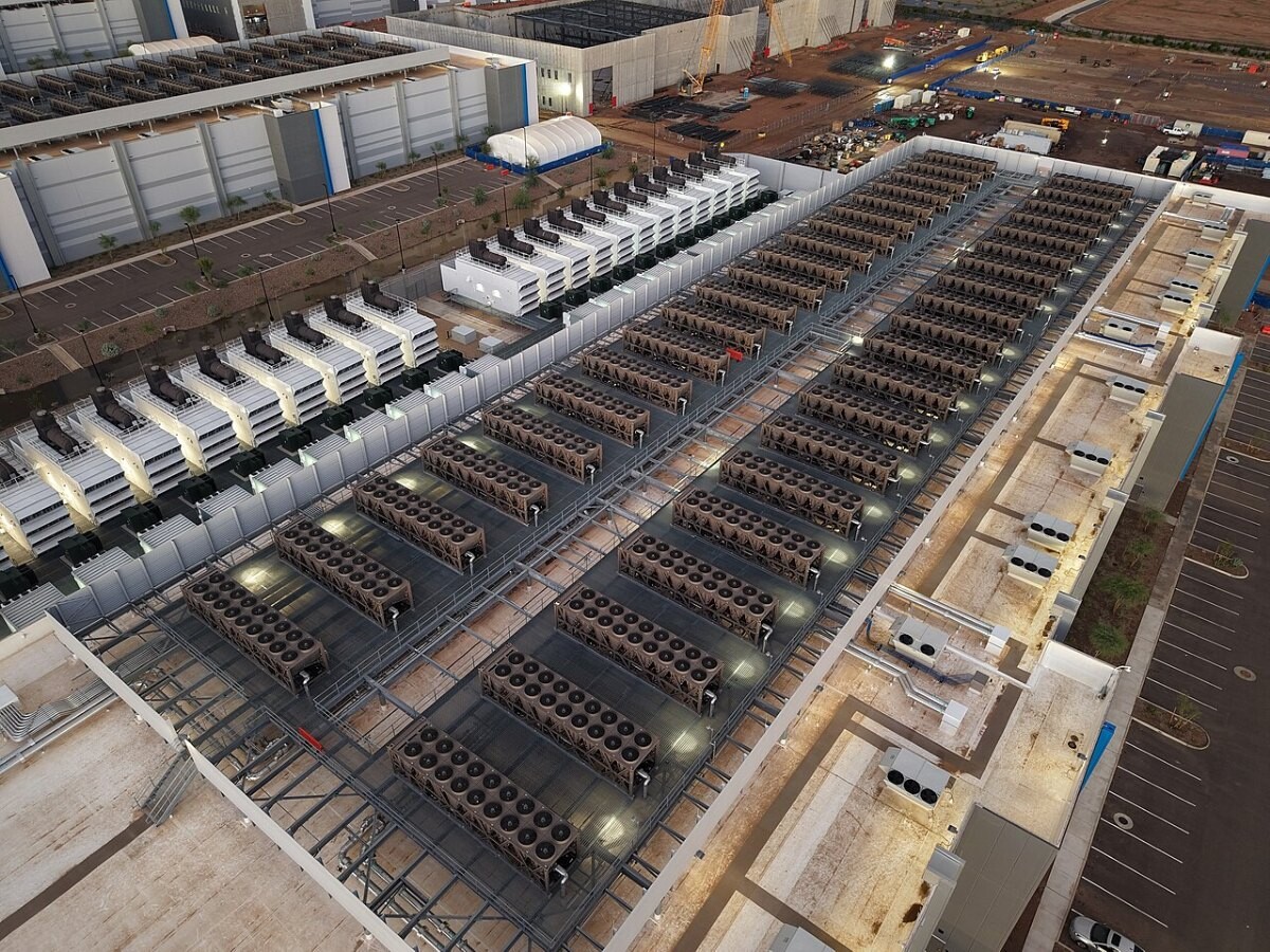 The roof of a data centre