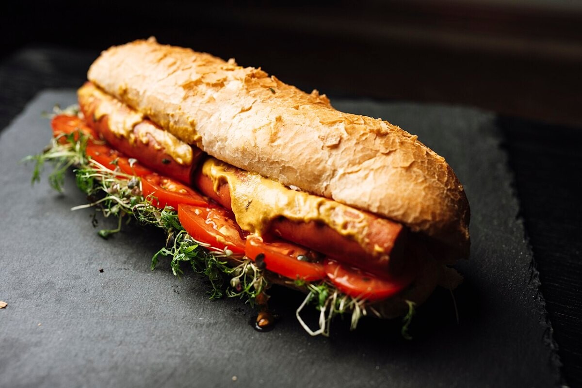 A sandwich made with whole grain bread