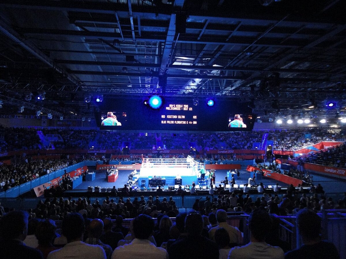 A boxing bout at the 2012 Summer Olympics