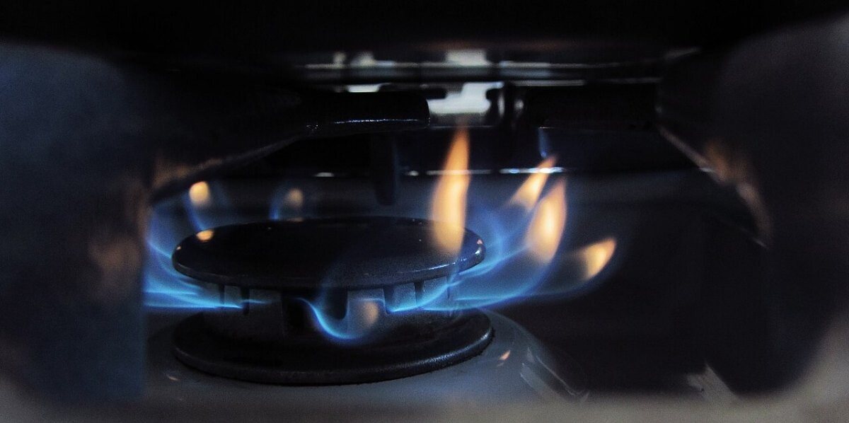 A gas stove burner