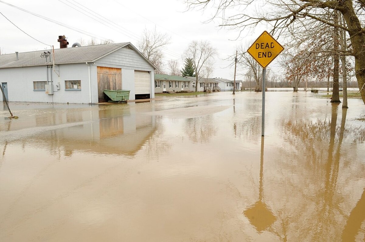 A flooded street