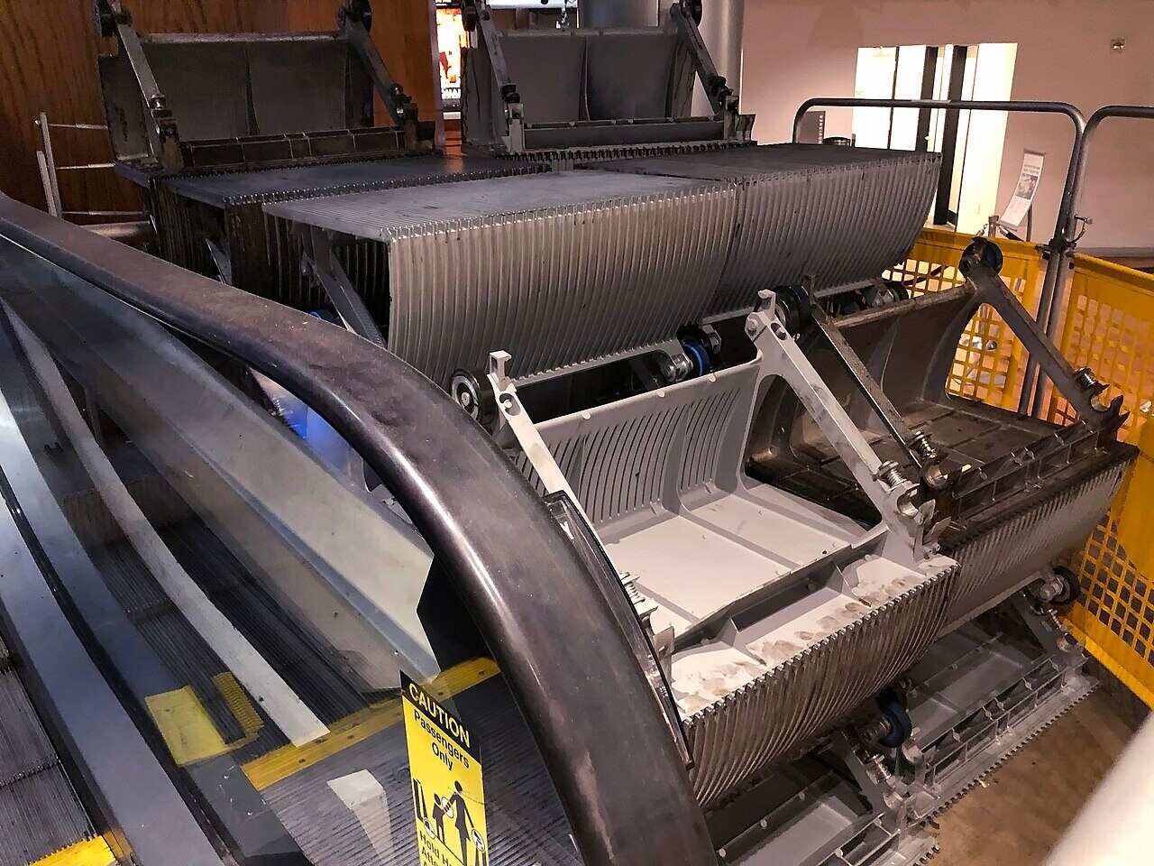 An escalator closed for repair in Dallas, Texas