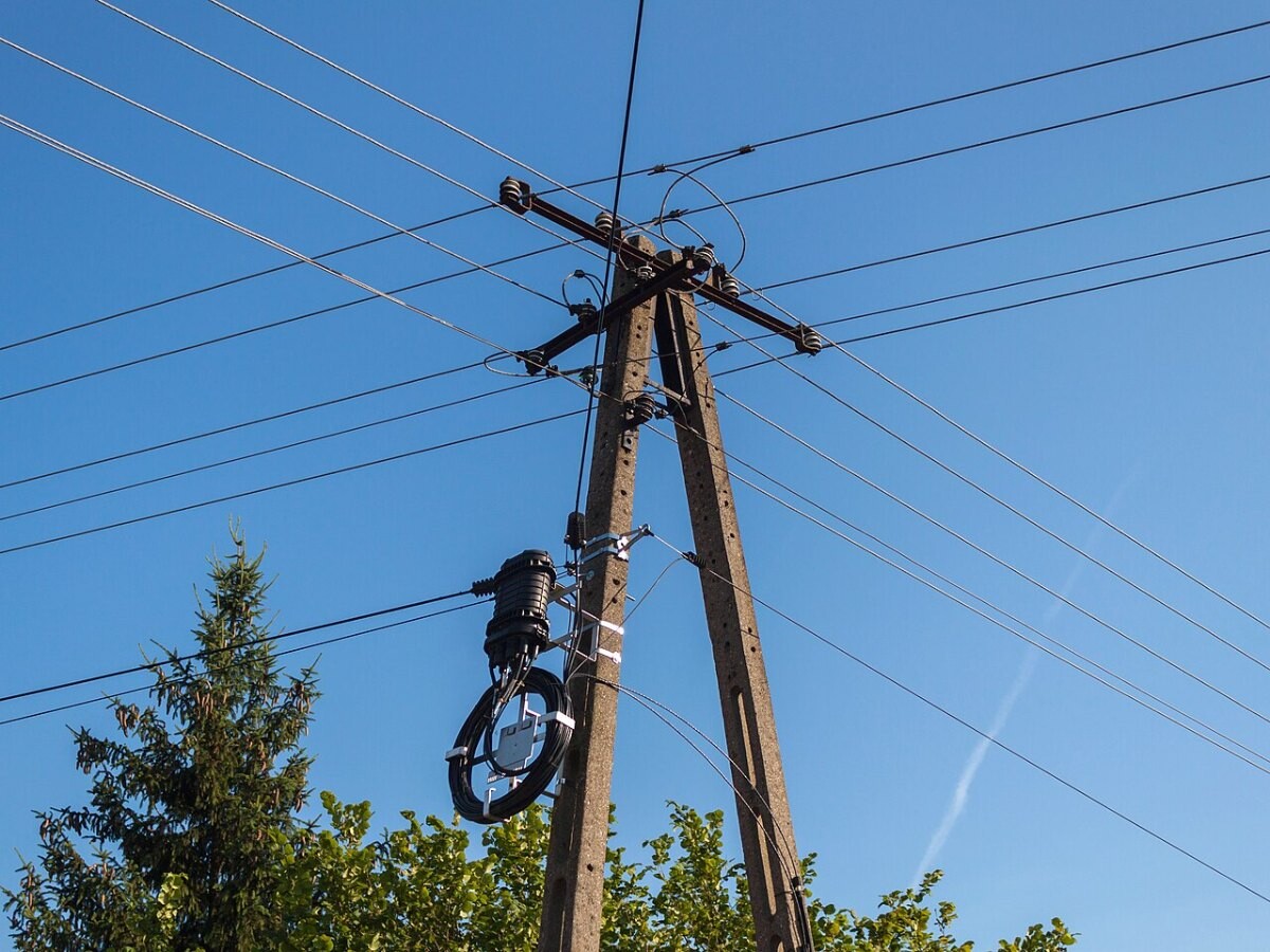 File photo of a utility pole and power lines