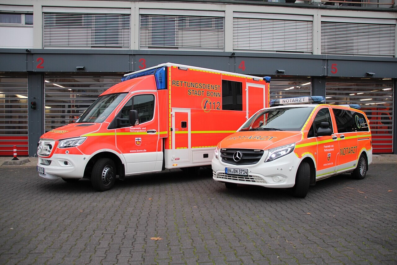 German ambulance and emergency doctor vehicle