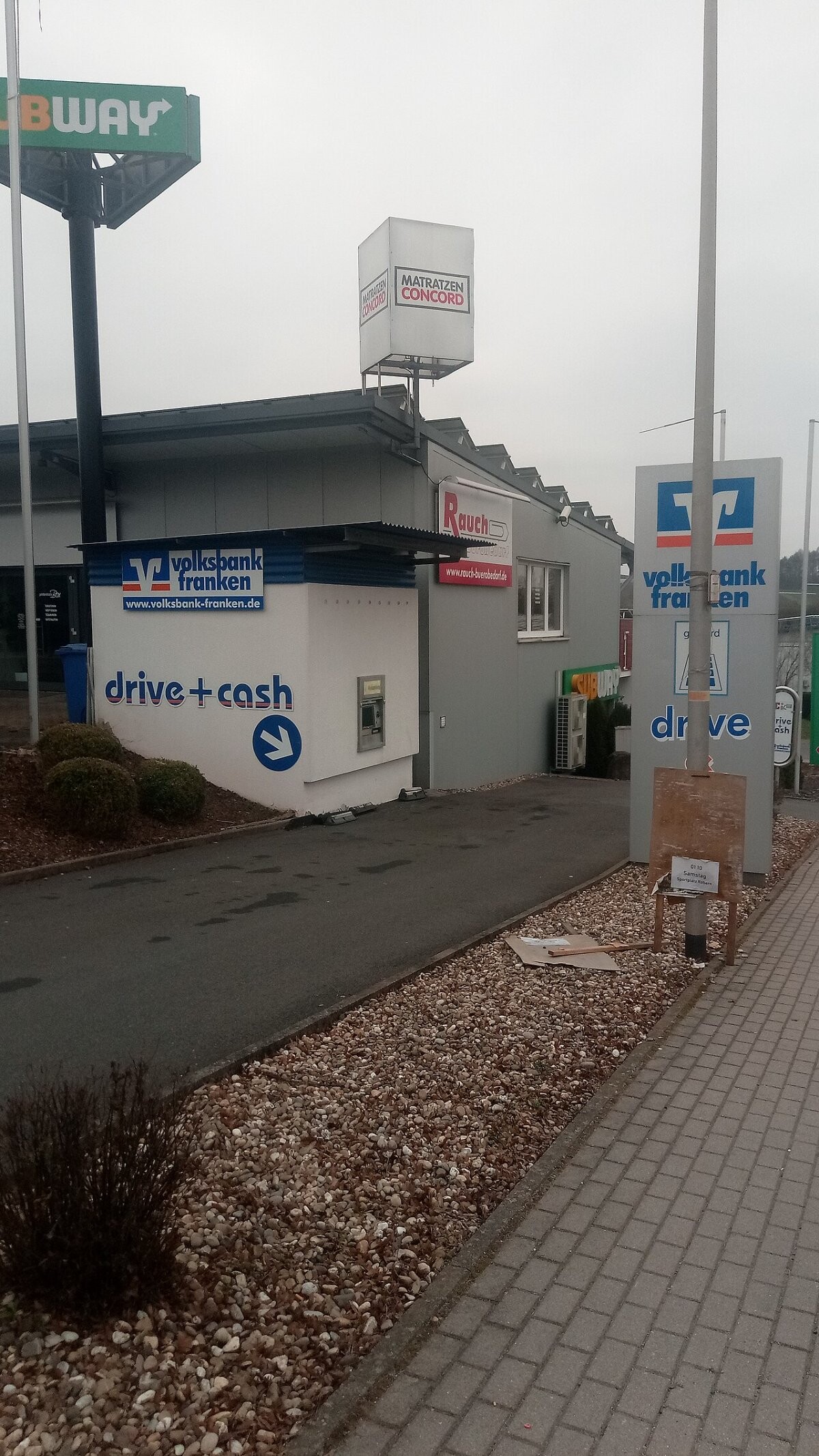 A drive-through cash machine