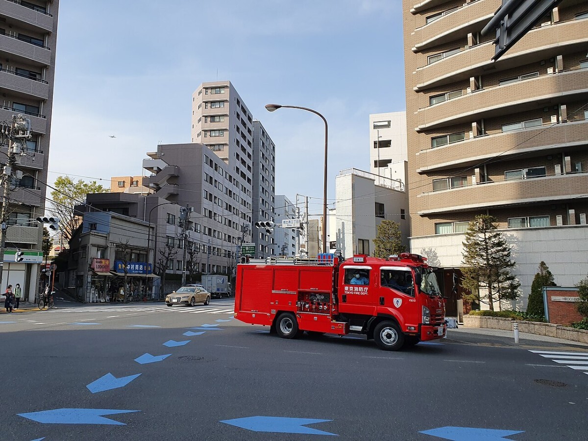 東京・恵比寿の消防車